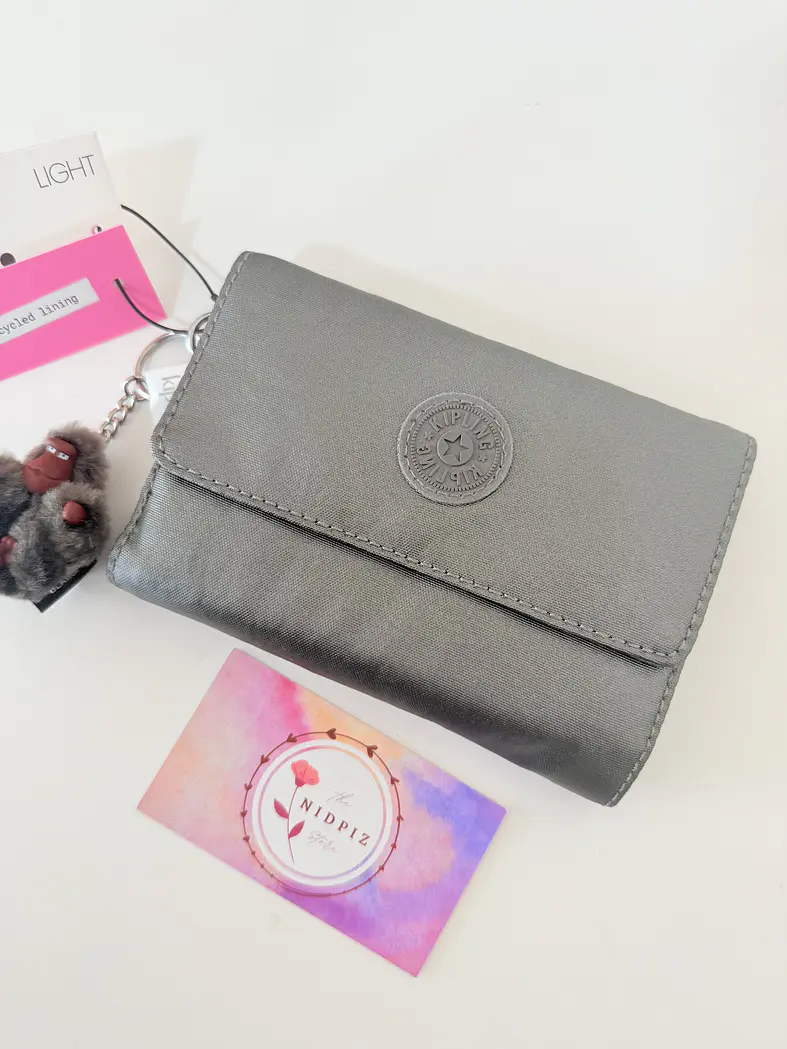Kipling - Billetera Pixi Grey Metallic 1