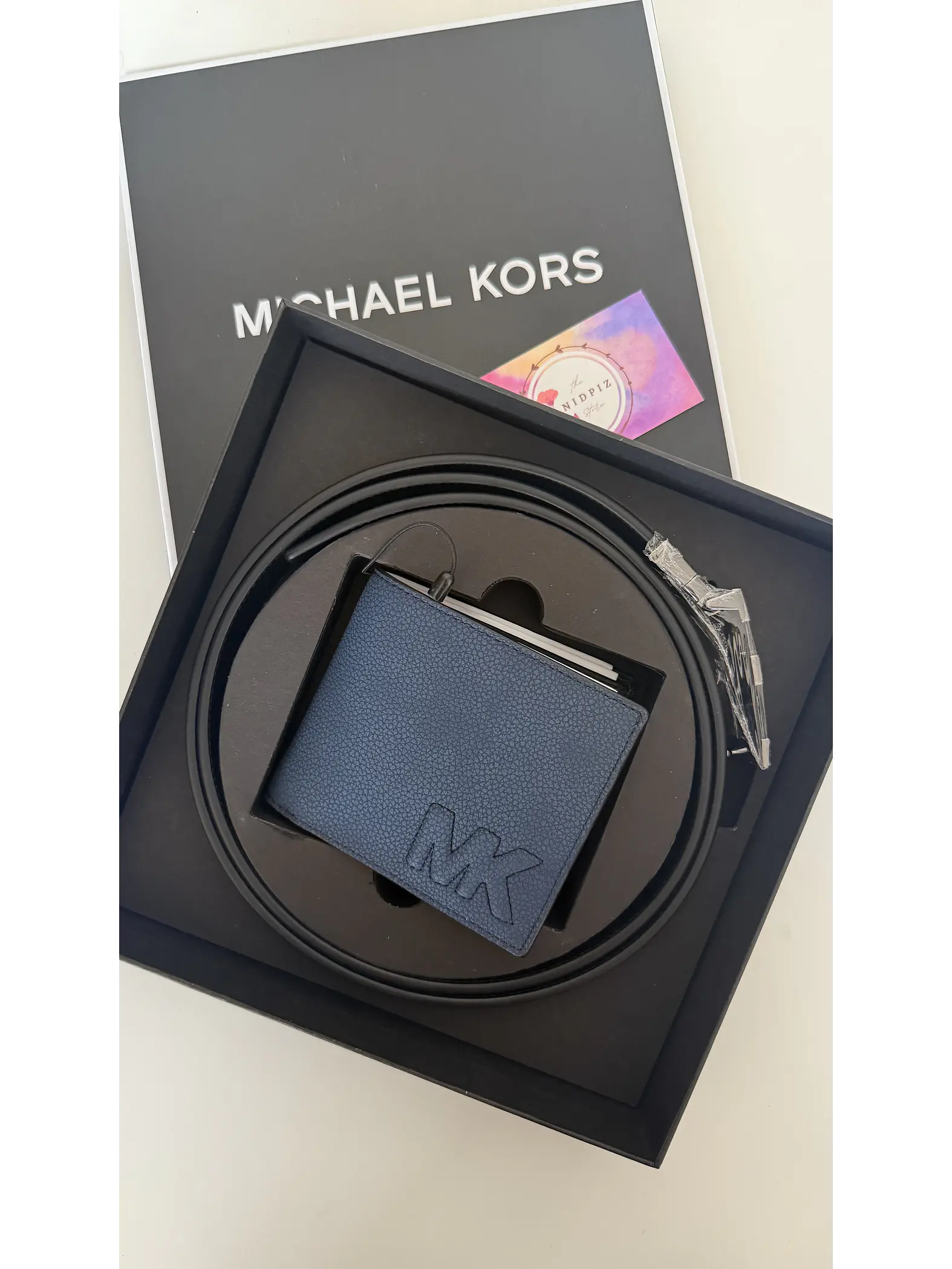 Michael Kors -  Set Billetera y cinturón reversible Navy 1