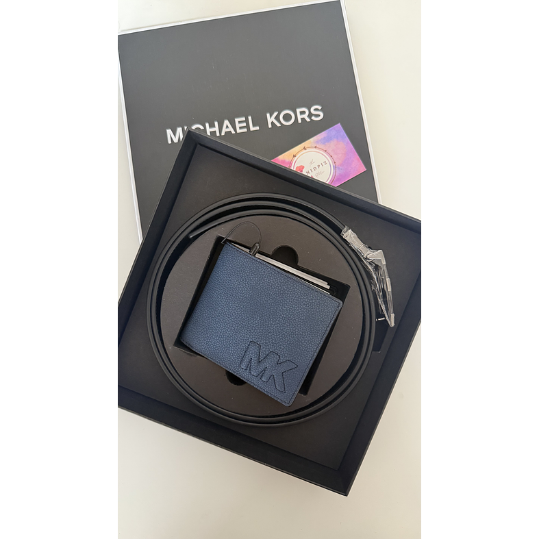 Michael Kors -  Set Billetera y cinturón reversible Navy 1