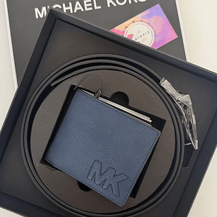 Michael Kors -  Set Billetera y cinturón reversible Navy
