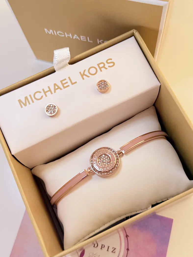 Michael Kors - Set pulsera rose gold y aros con brillantes 1