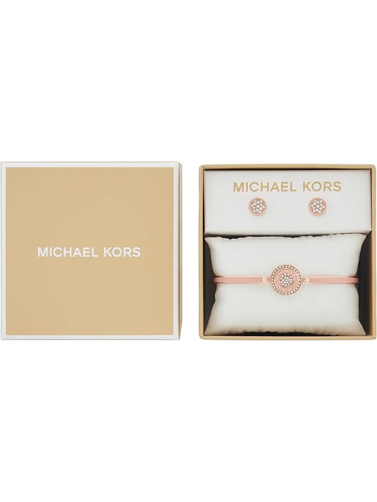 Michael Kors - Set pulsera rose gold y aros con brillantes 2