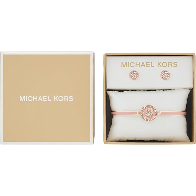 Michael Kors - Set pulsera rose gold y aros con brillantes 2