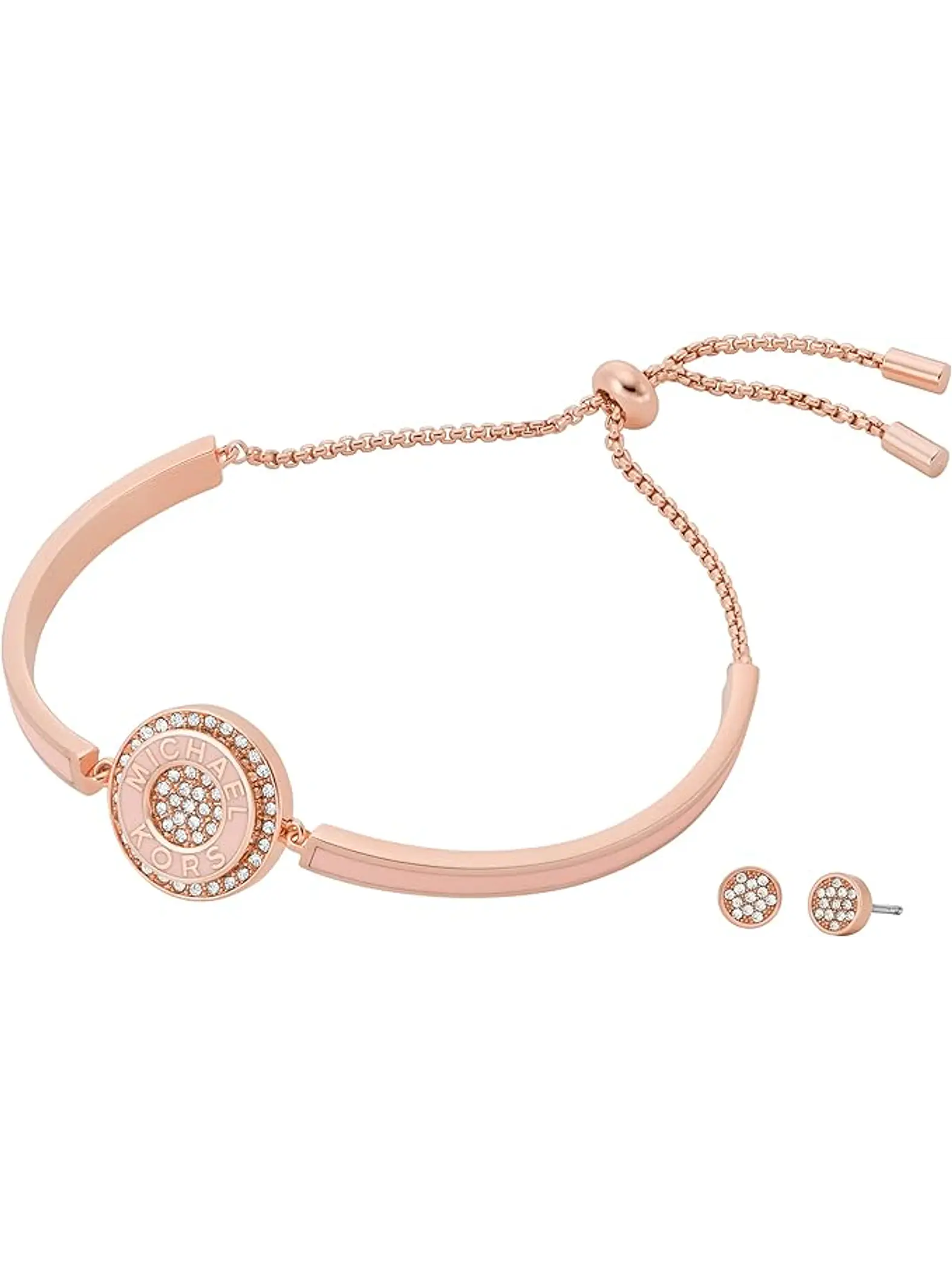 Michael Kors - Set pulsera rose gold y aros con brillantes 3