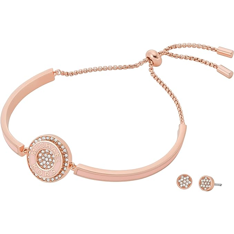 Michael Kors - Set pulsera rose gold y aros con brillantes 3