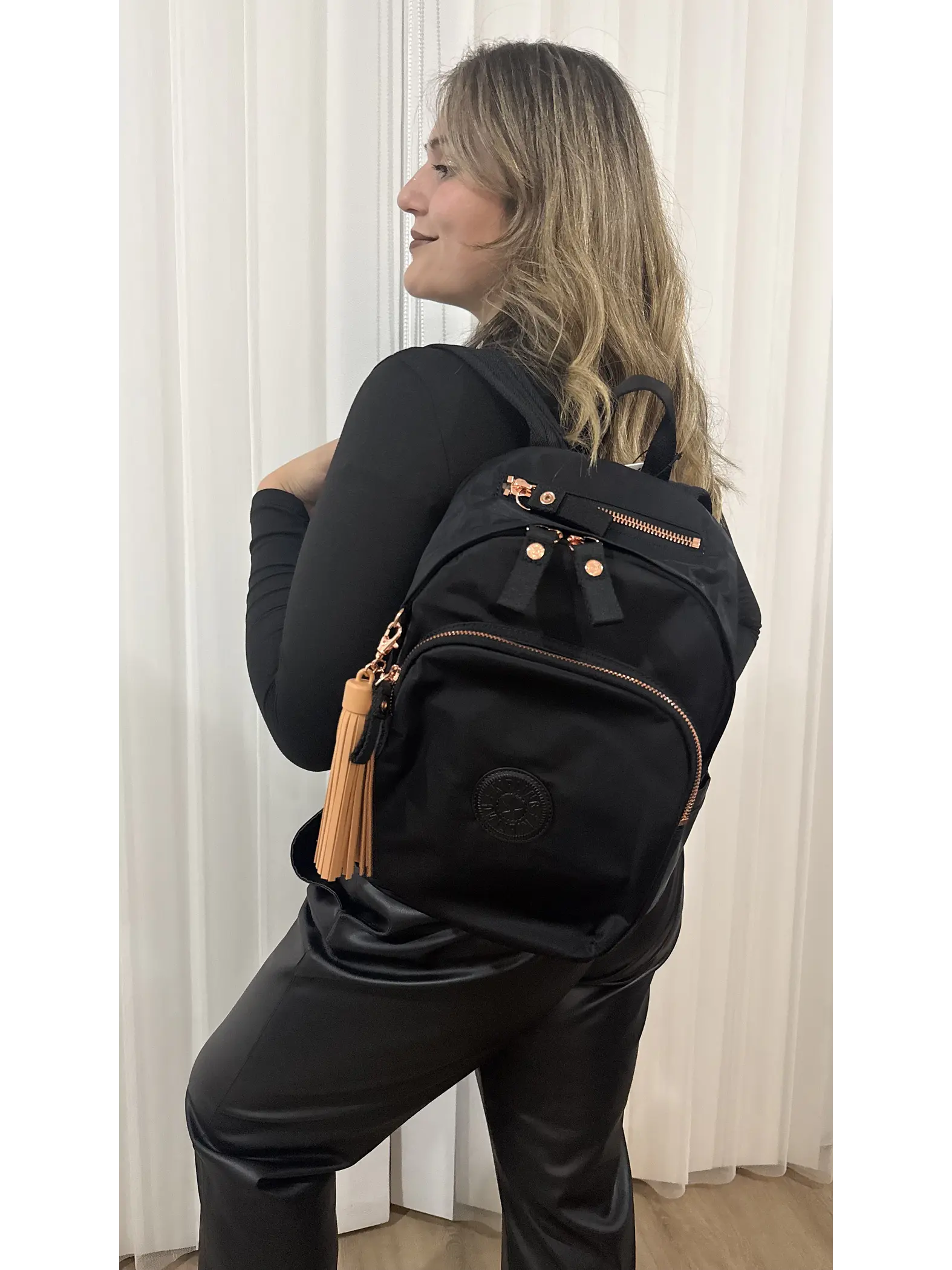 Kipling - Mochila Delia Black Satin 1
