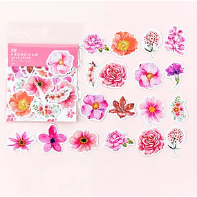 Stickers flores  - Rosado