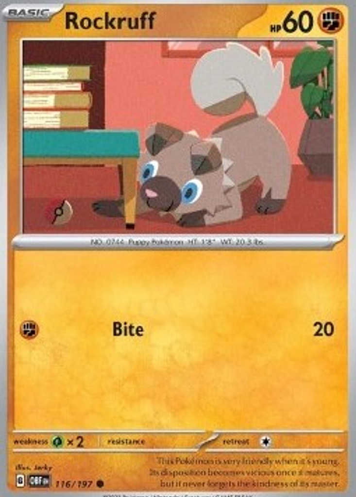 Rockruff– 116/197 – Common– Inglés