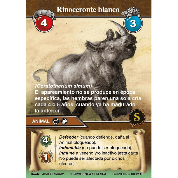 Rinoceronte blanco- 007/110 | Edición Comienzo SELVA TCG