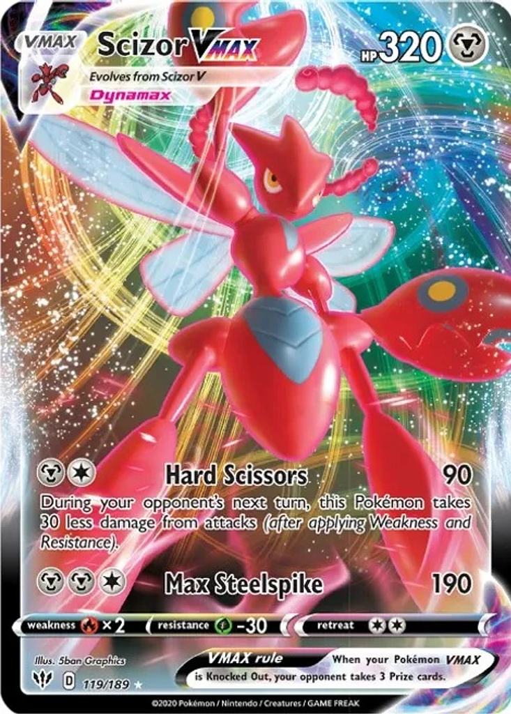 Scizor Vmax 119/189- Ultra Rare- Inglés