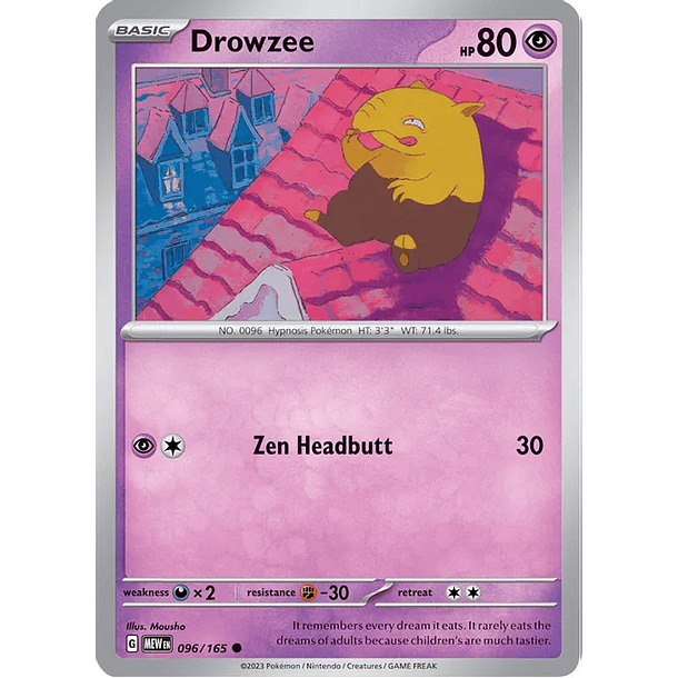 Drowzee 096/165- Common–Inglés