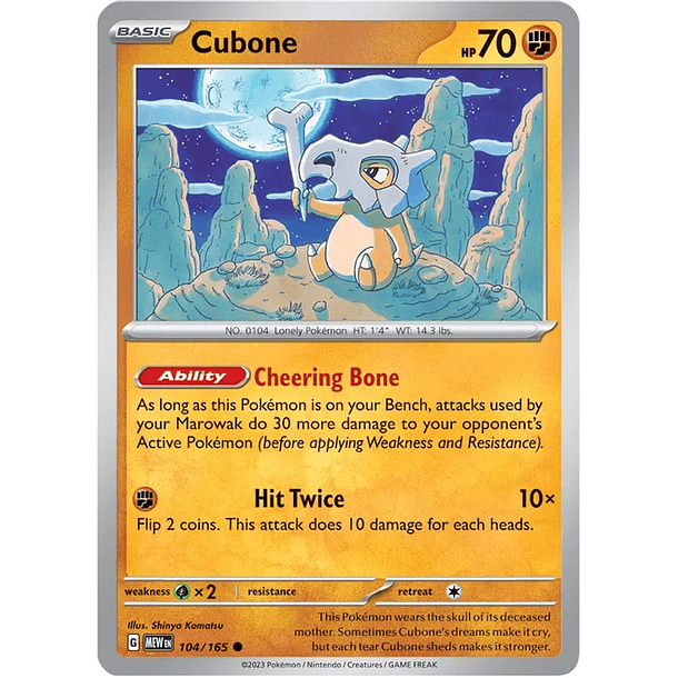 Cubone 104/165- Common–Inglés