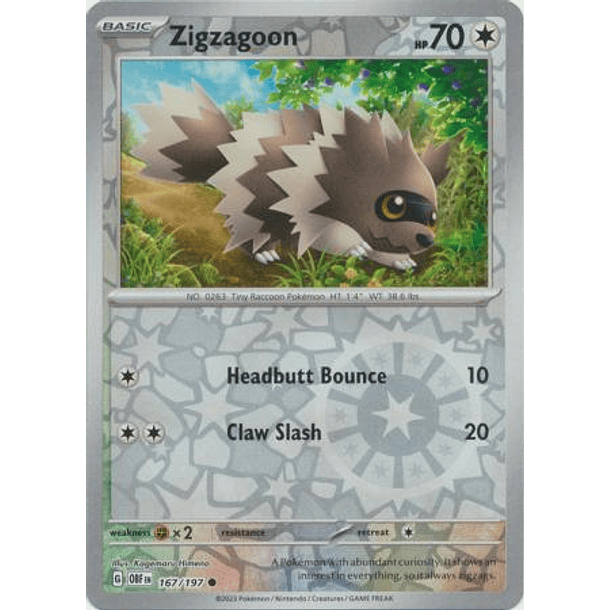 Zigzagoon - 167/197 - Common Foil– Inglés