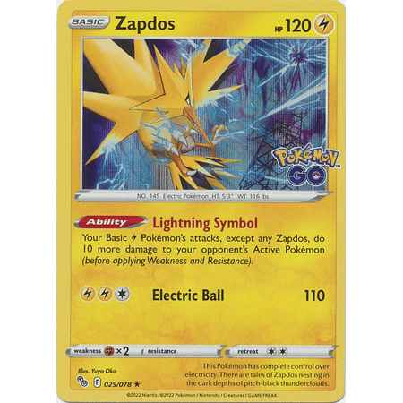 Zapdos - 029/078 - Holo Rare Inglés