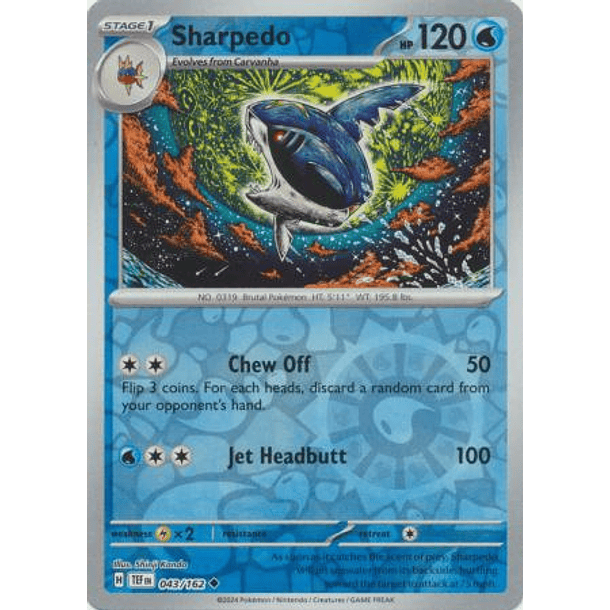 Sharpedo - 043/162 - Uncommon Foil Inglés