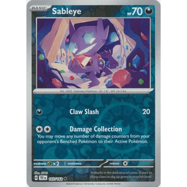 Sableye - 107/162 - Uncommon Foil Inglés