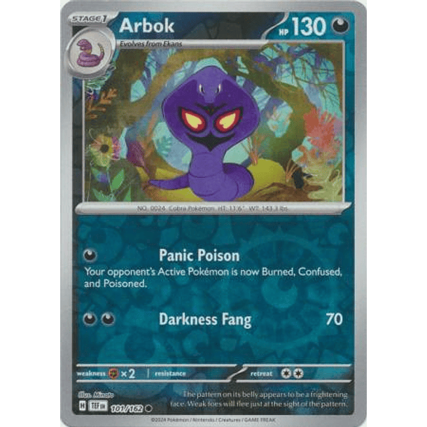 Arbok - 101/162 - Common Foil Inglés