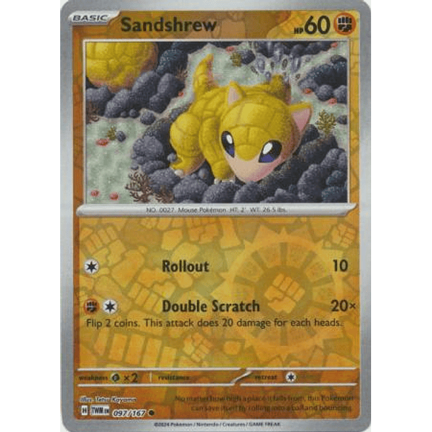 Sandshrew - 097/167 - Common Foil Inglés