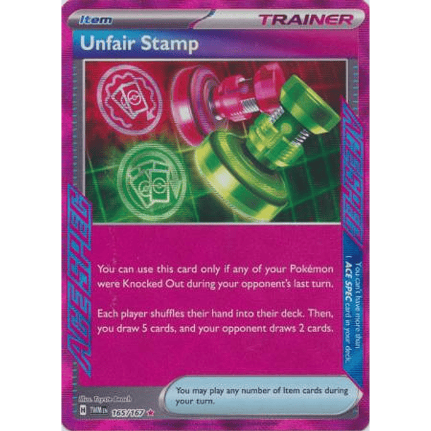 Unfair Stamp - 165/167 - Ace Rare Inglés