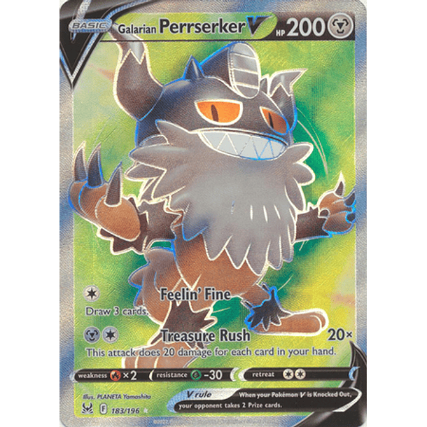 Galarian Perrserker V - 183/196 - Full Art Ultra Rare–Inglés