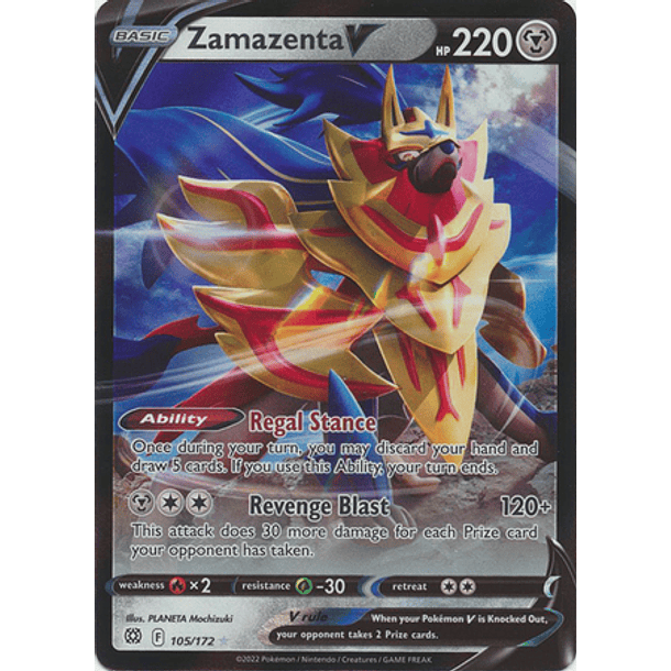 Zamazenta V - 105/172 - Ultra Rare- Inglés