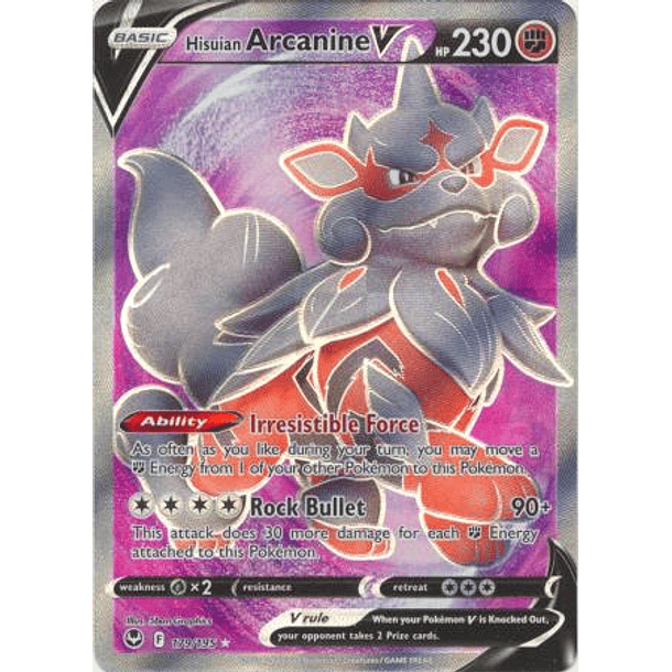 Hisuian Arcanine V - 179/195 - Full Art Ultra Rare Español