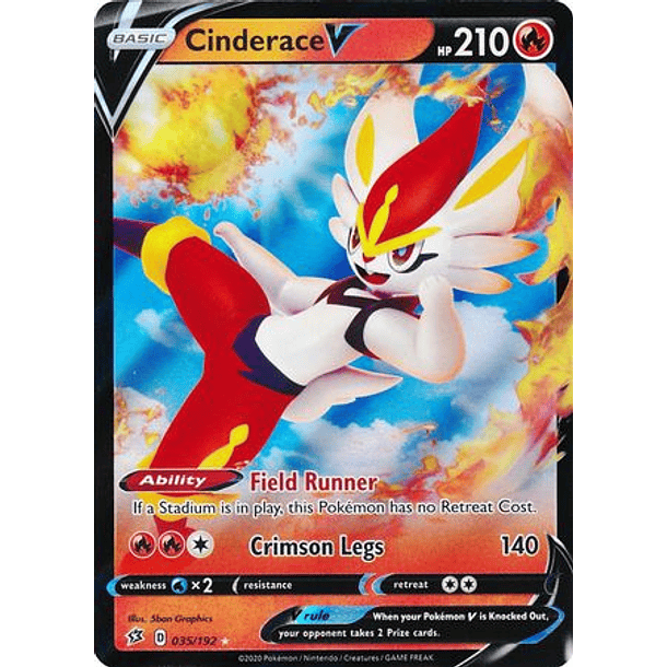 Cinderace V - 035/192 - Ultra Rare- Inglés