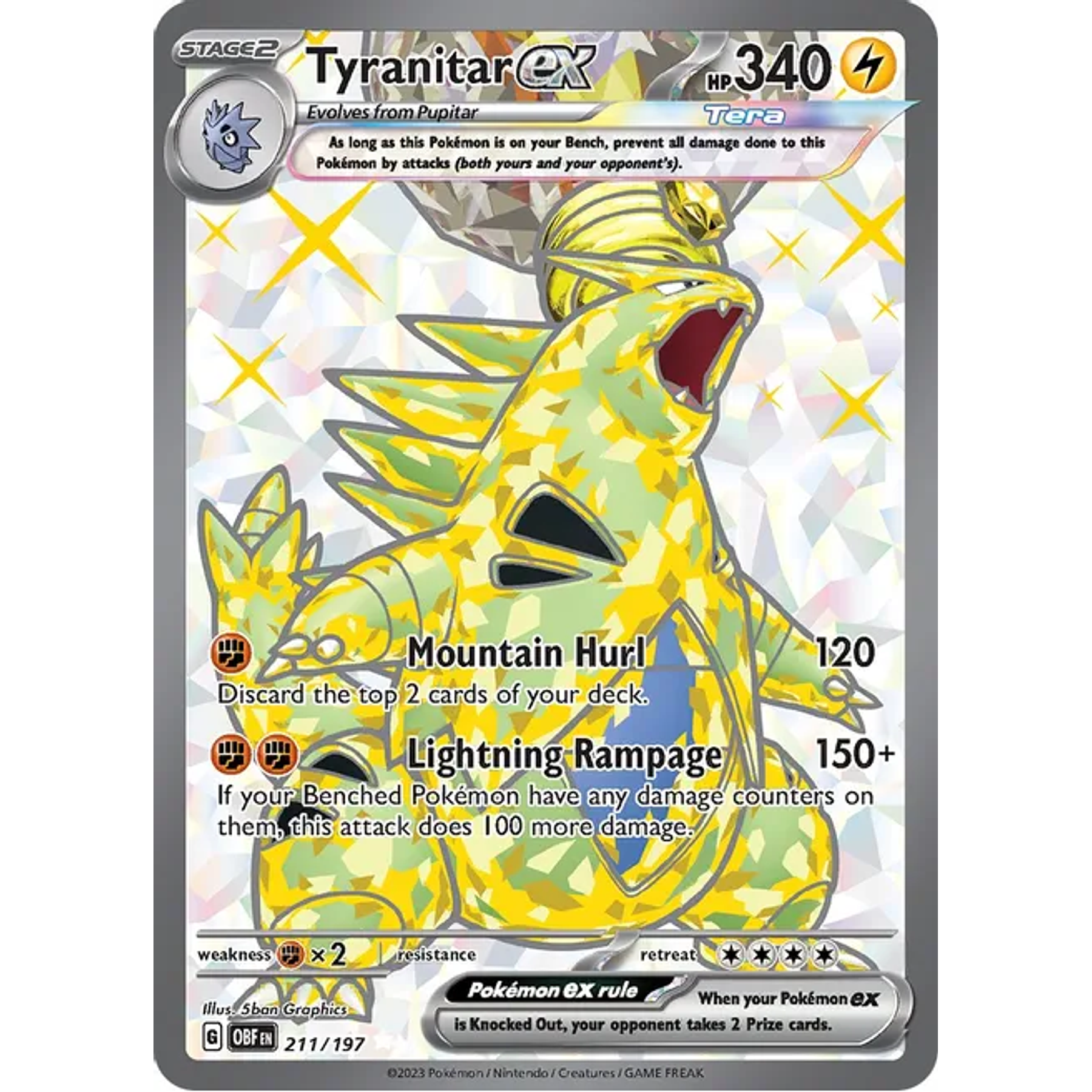 Tyranitar Ex 213/197  Ultra Rare- Español