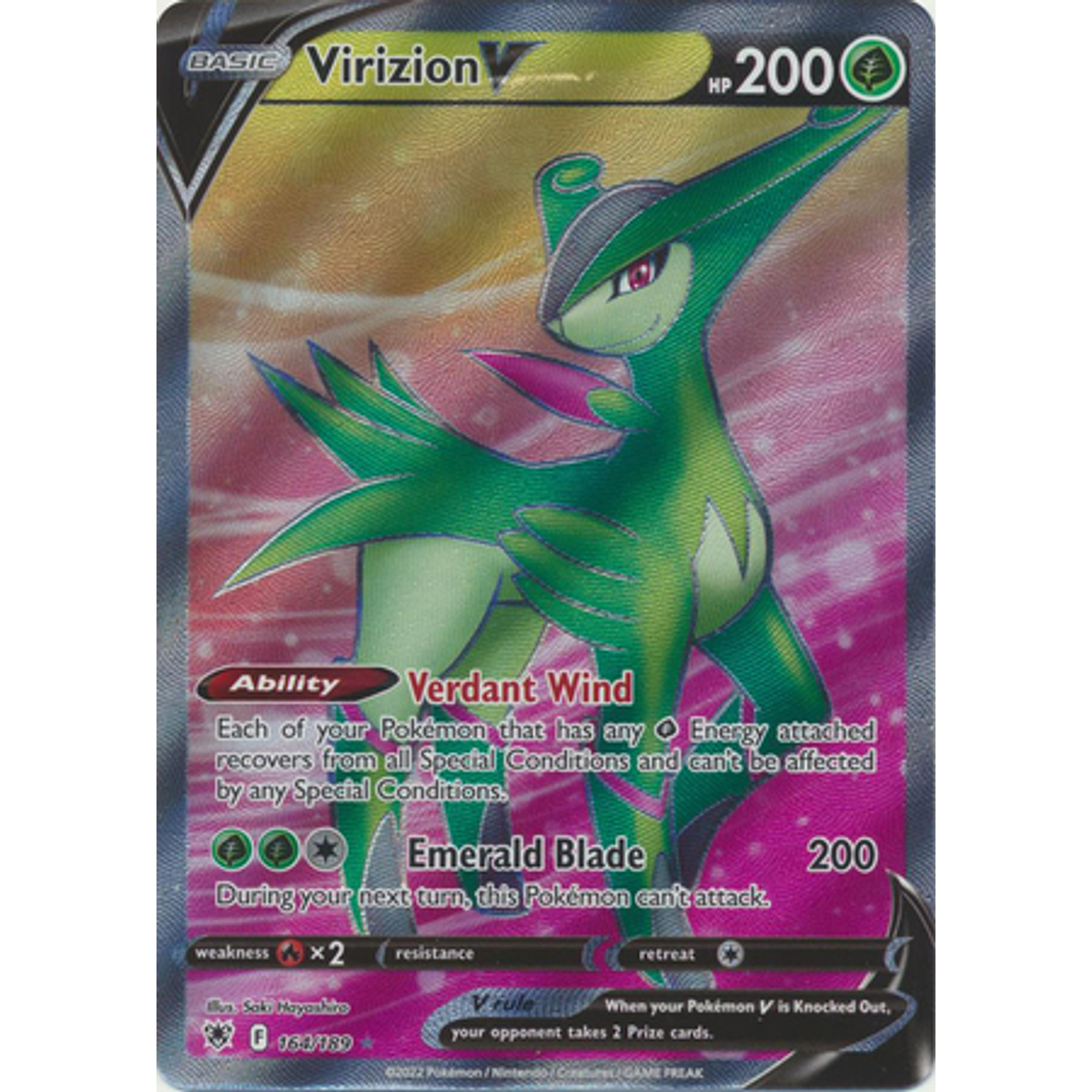 Virizion V - 164/189 - Full Art Ultra Rare– Inglés