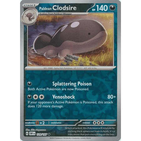 Paldean Clodsire - 129/197 - Uncommon Reverse Holo– Inglés