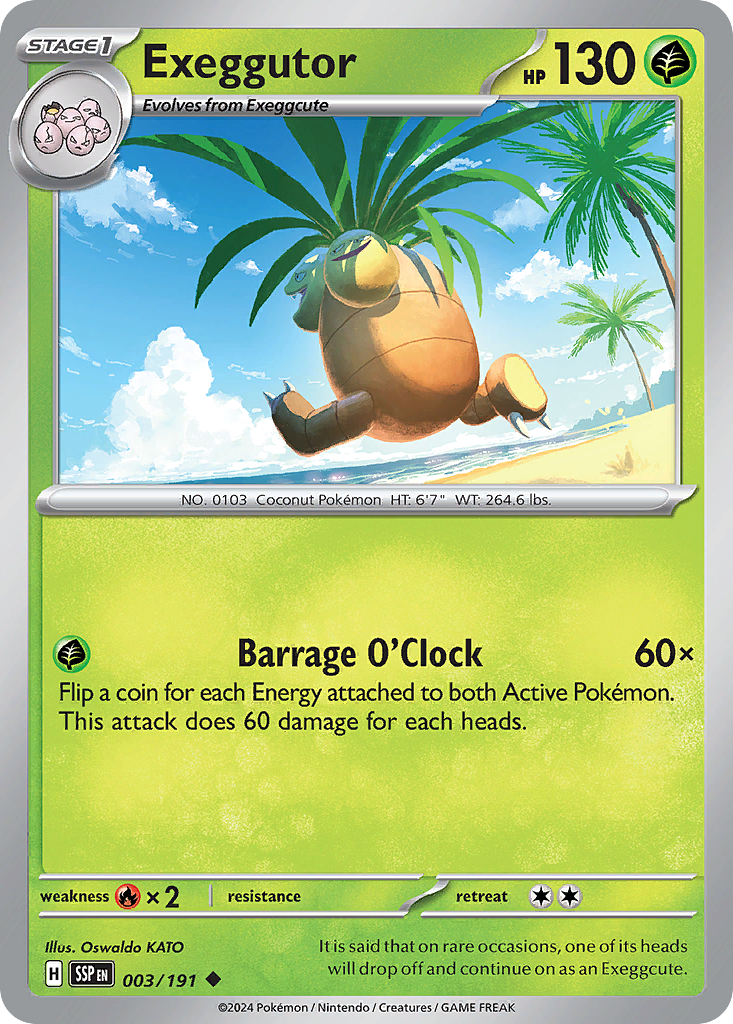 Exeggutor – 003/191 – Uncommon Reverse Holo – Inglés