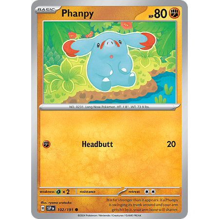 Phanpy - 102/191 - Common Reverse Holo– Inglés