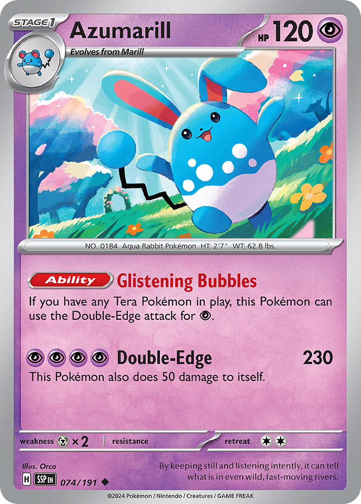 Azumarill - 074/191 - Uncommon Reverse Holo- Inglés