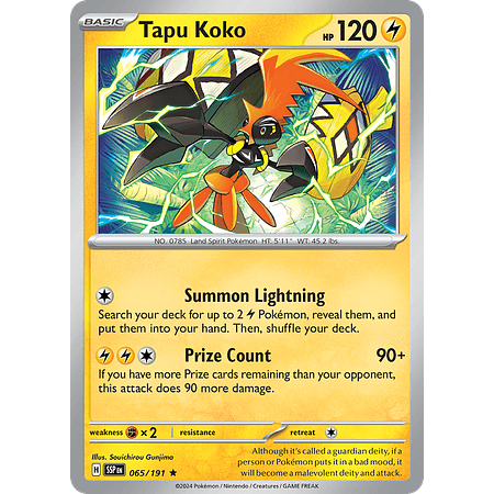 Tapu Koko - 065/191 - Holo Rare- Inglés