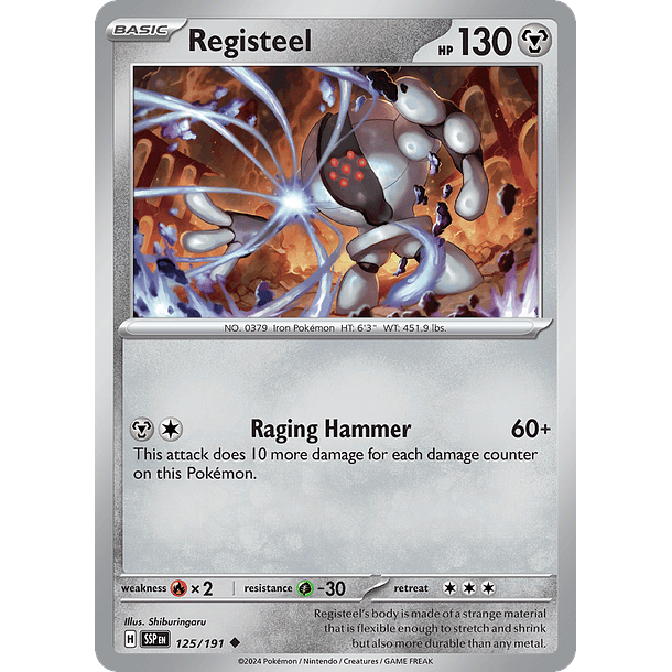 Registeel - 125/191 - Uncommon Reverse Holo- Inglés