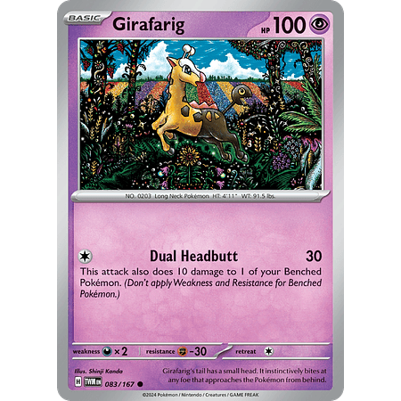 Girafarig - 083/167 - Common Foil Inglés