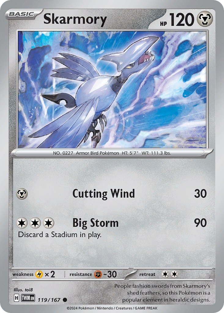 Skarmory - 119/167 - Common Foil Inglés