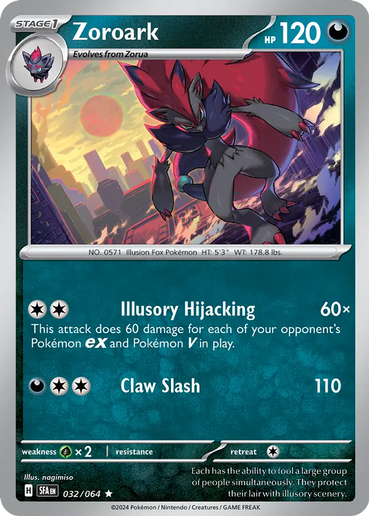 Zoroark - 032/064 - Holo Rare - Inglés