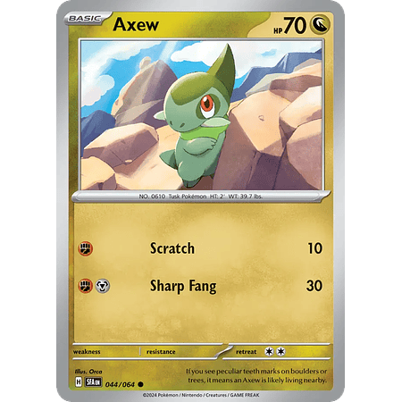 Axew - 044/064 - Common Reverse Holo - Inglés