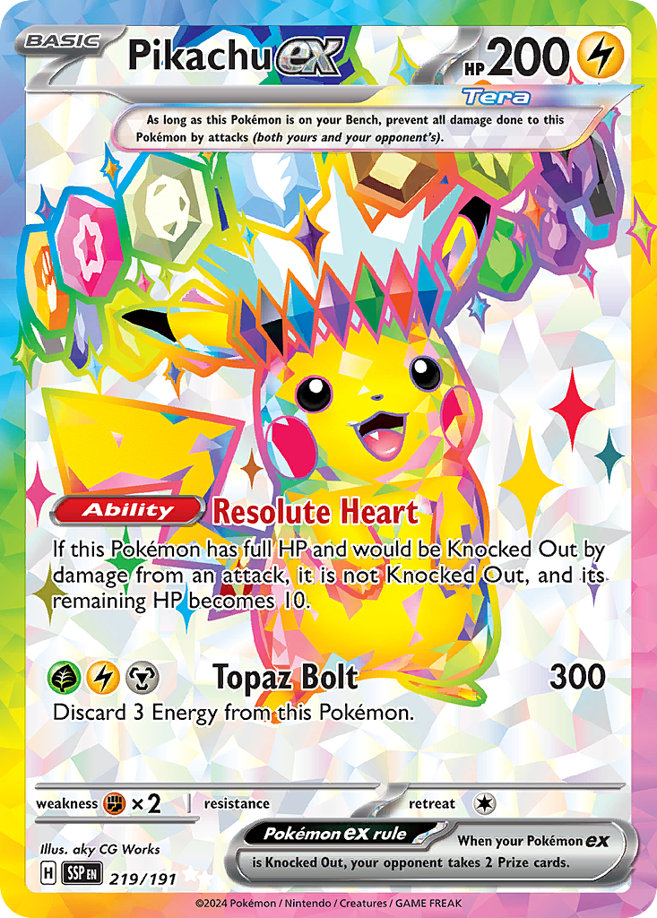 Pikachu ex - 219/191 - Full Art Secret Rare – Inglés