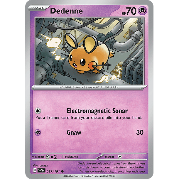 Dedenne - 087/191 - Common Reverse Holo – Inglés