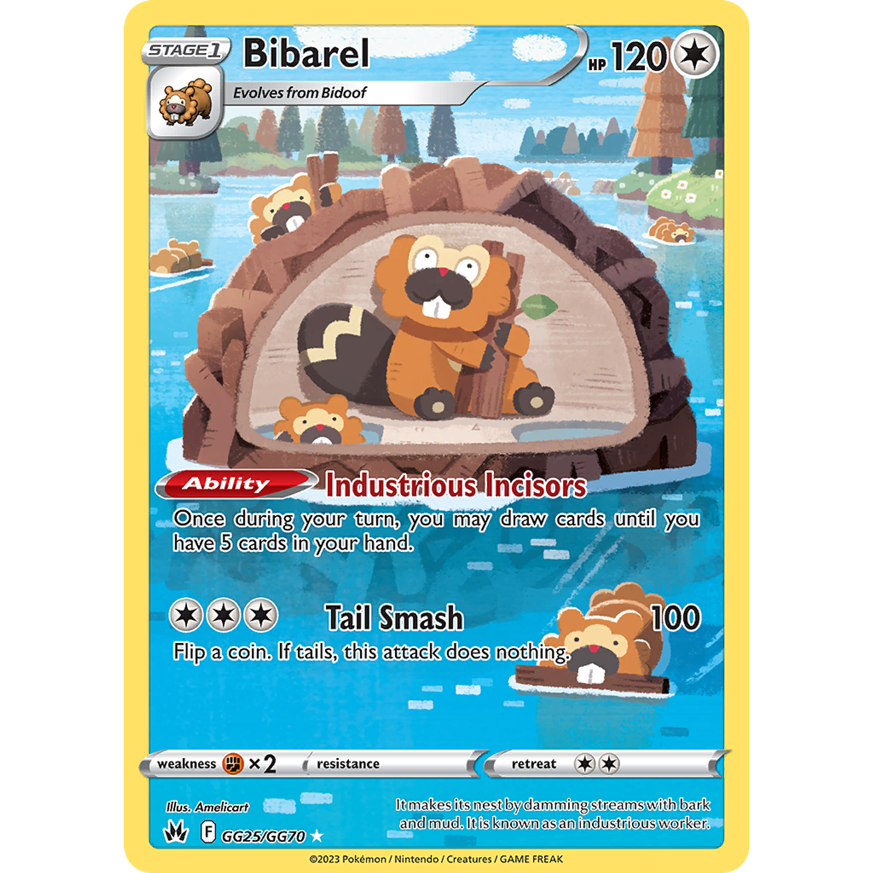 Bibarel - GG25/GG70 - Holo Rare- Inglés