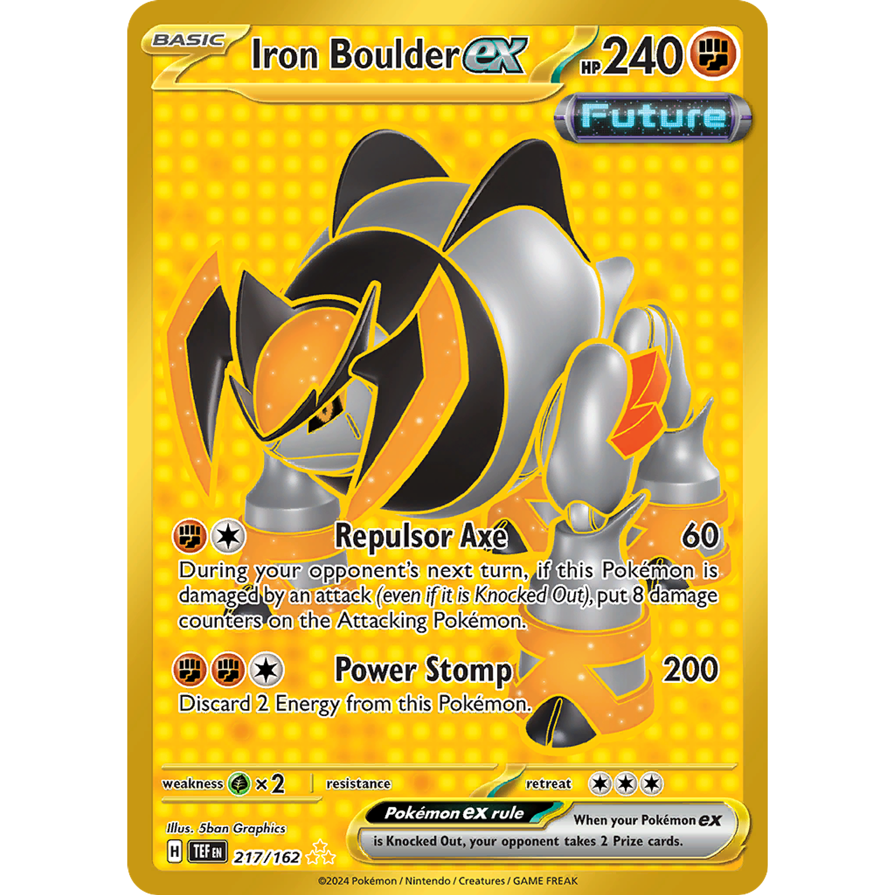 Iron Boulder ex - 217/162 - Gold Secret Rare Inglés