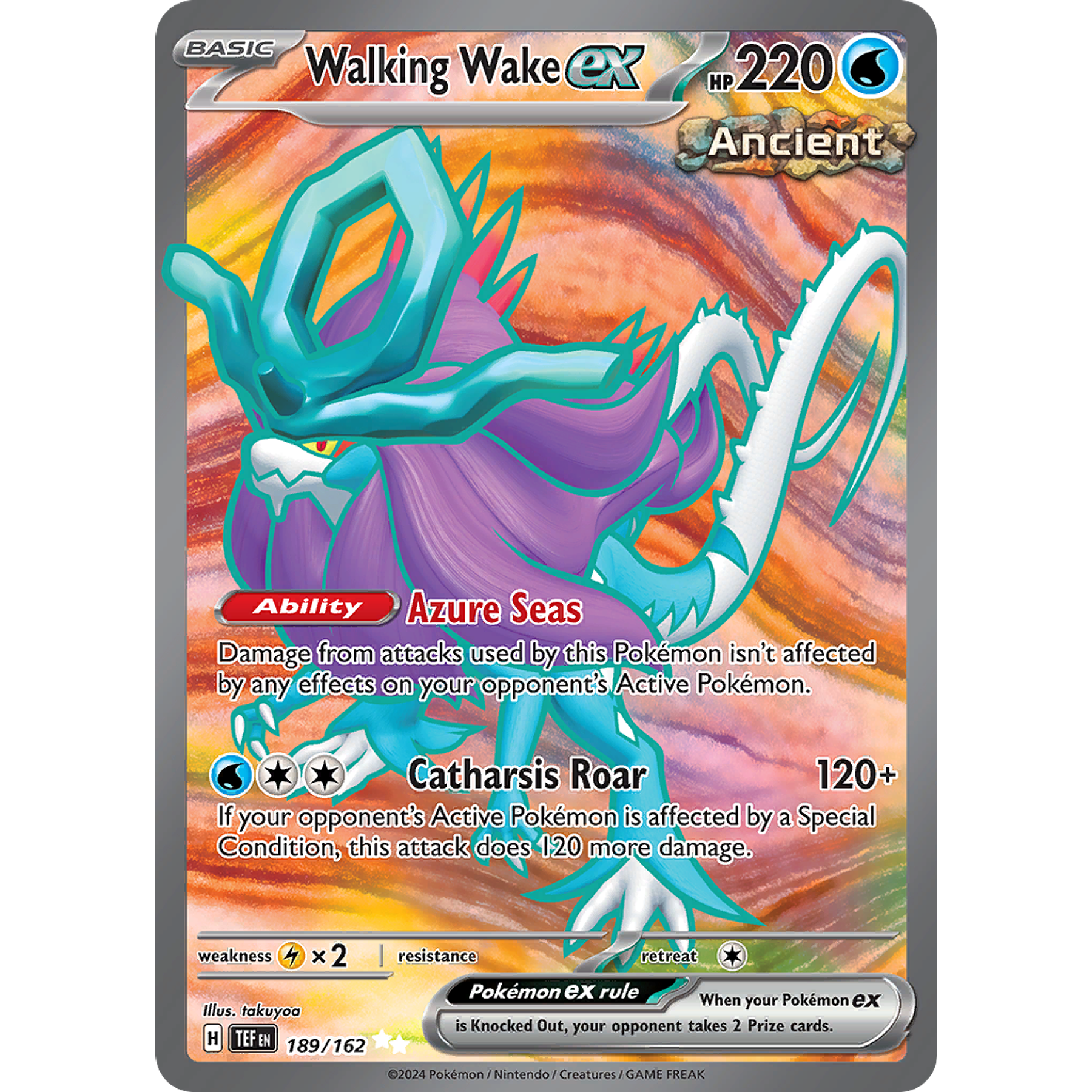 Walking Wake ex - 189/162 - Full Art Secret Rare Inglés