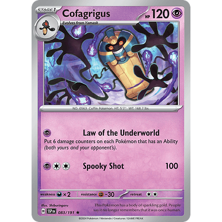 Cofagrigus - 083/191 - Reverse Holo Rare- Inglés