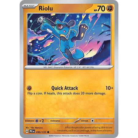 Riolu– 050/131–  Reverse Holo Common – Español