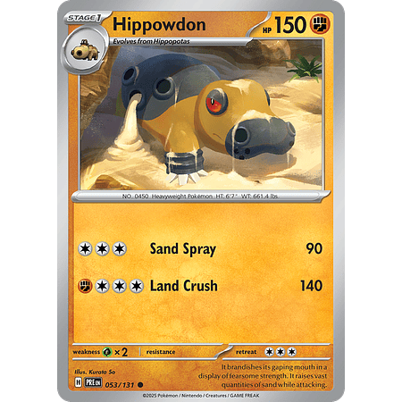 Hippowdon– 053/131–  Common Reverse Holo– Español