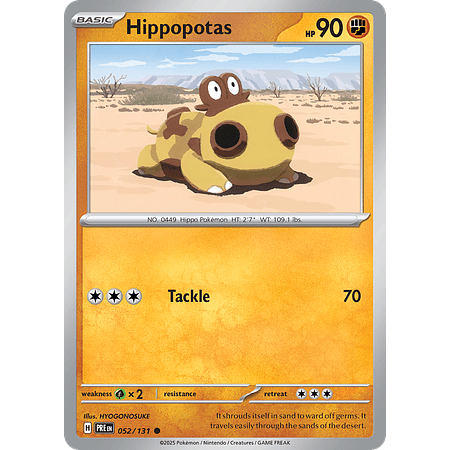 Hippopotas– 052/131–  Common Reverse Holo – Español