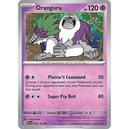 Oranguru- 094/193 - Uncommon Reverse Holo–Español