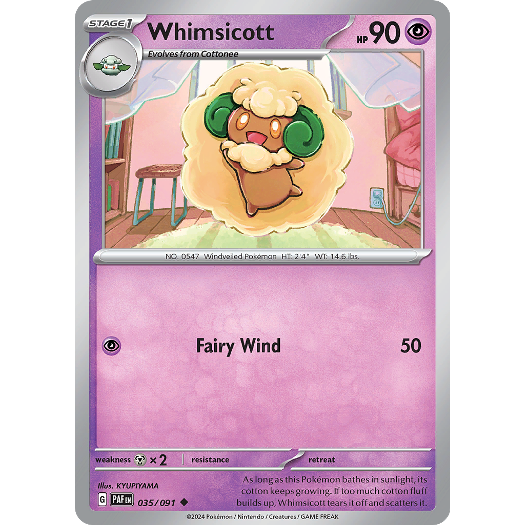 Whimsicott - 035/091 - Uncommon Reverse Holo Inglés